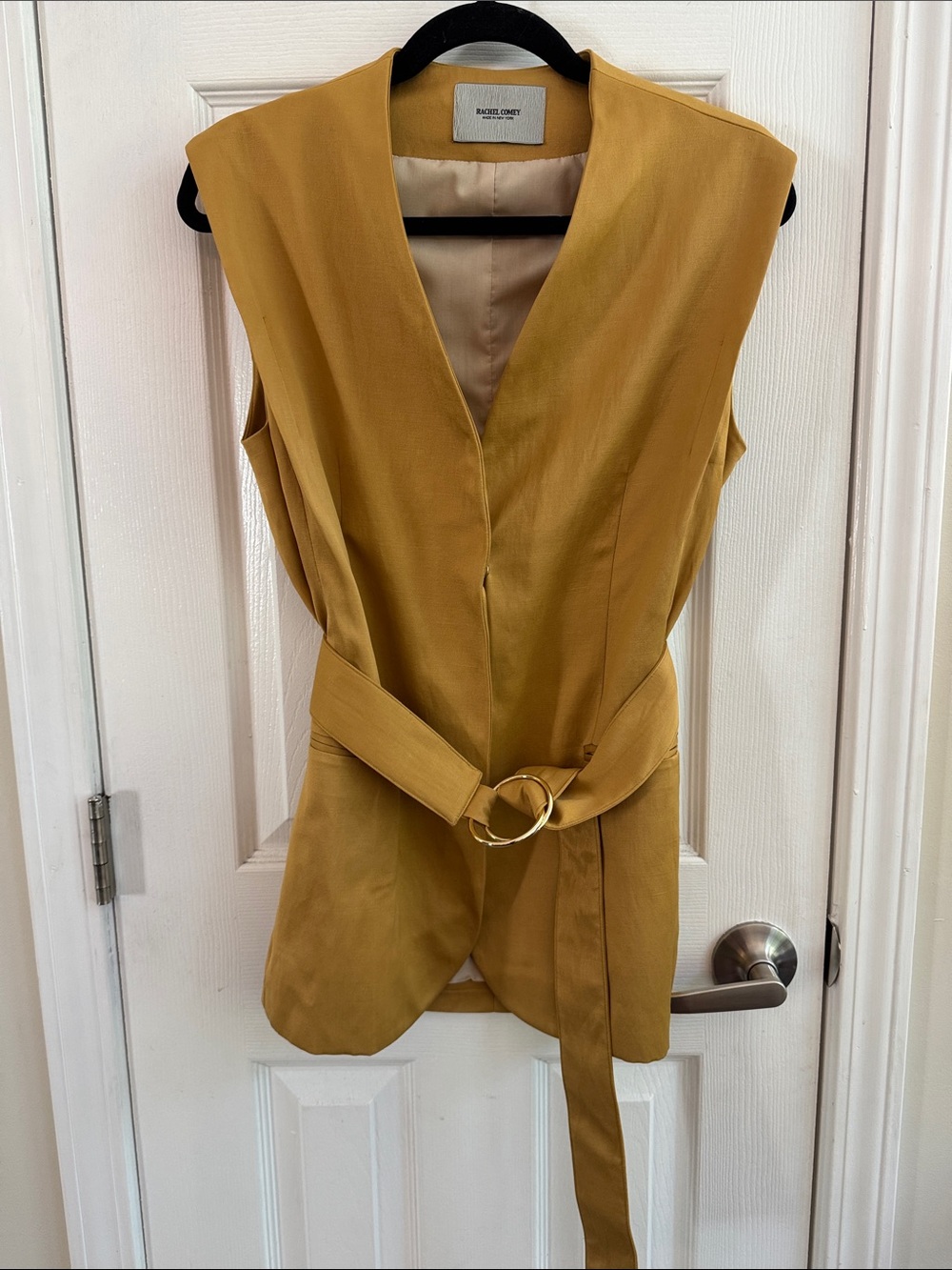 RACHEL COMEY Circuit Vest Belted Sleeveless Linen Cotton Blend Size 4